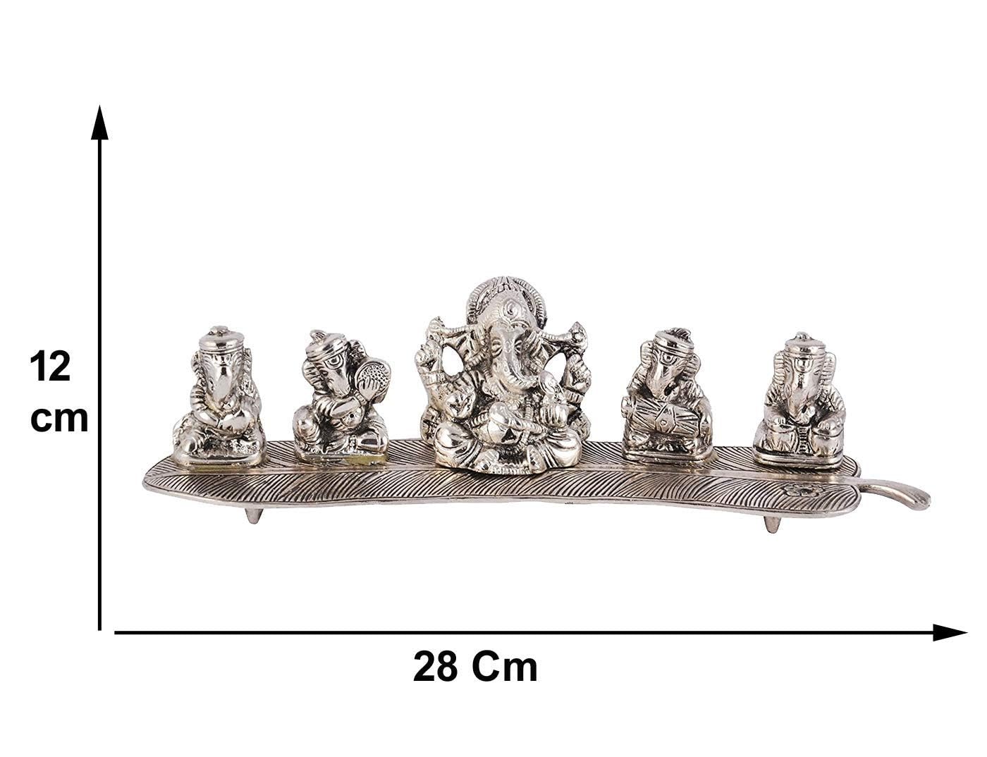 Silver Plated Ganesha Idol - Lord Ganesha Showpiece -5