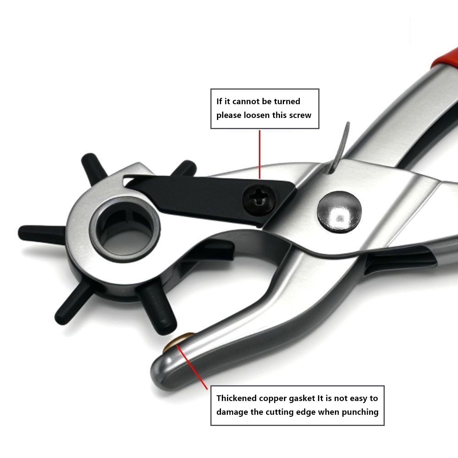 Revolving Punch Pliers Heavy Duty, Multi-Function Hole Punch Tool for Leather Plastic - Image 4