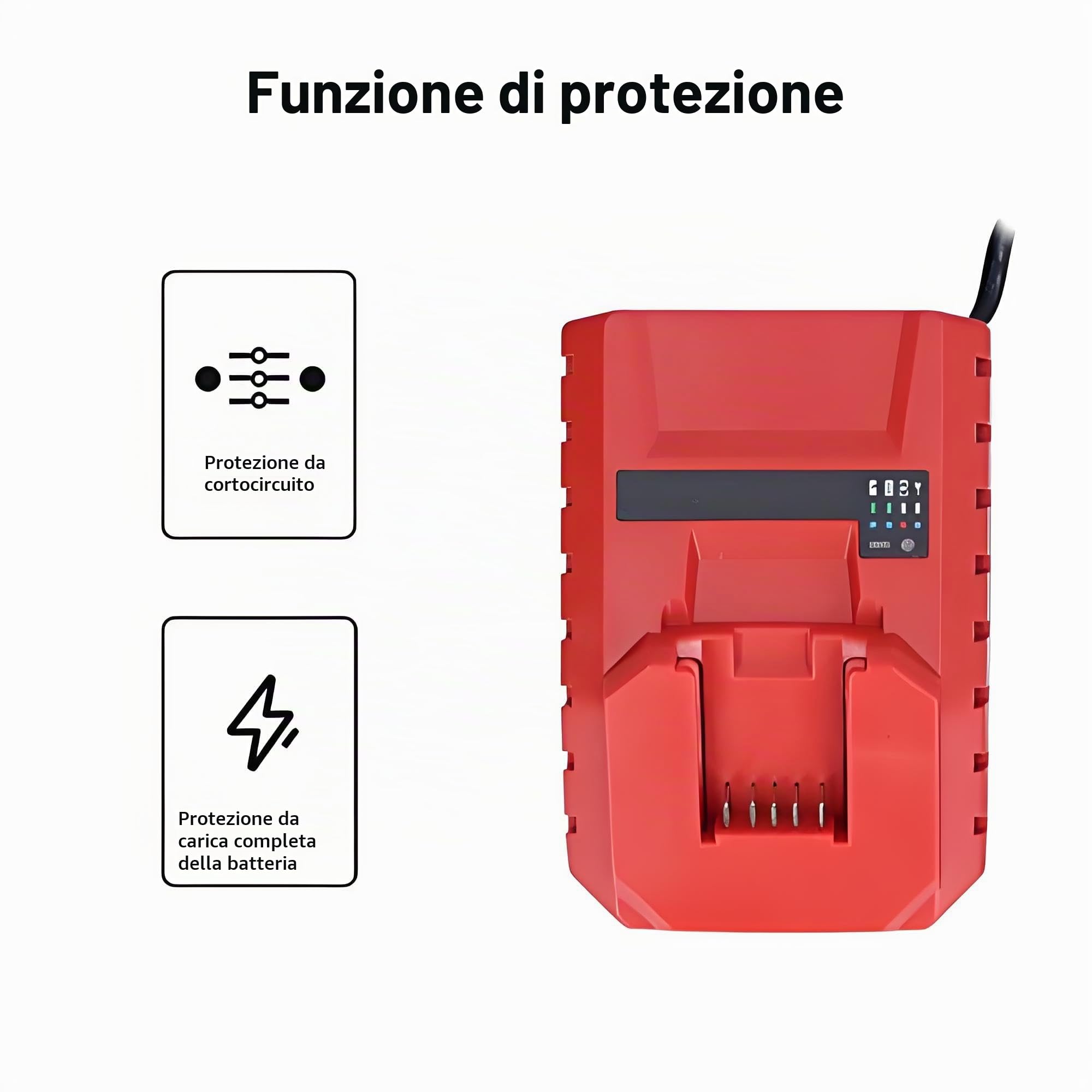 Caricabatteria Caricabatteria 100‑240V Caricabatteria Portatile Sostitutivo Accessori per Utensili Elettrici per Hilti 12V C4/12‑50(EU Plug)