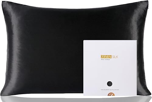 Zimasilk - Funda de almohada de seda 100% morera para la salud del cabello y la piel, seda de ambos lados de 19 mommes, 1 pieza (King 20 x 36, verde