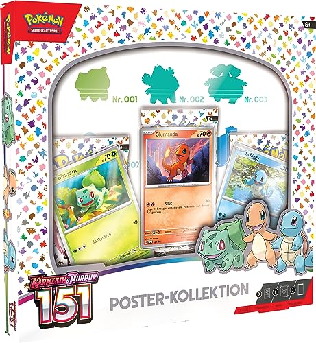 Pokémon-Sammelkartenspiel: Poster-Kollektion Karmesin &amp; Purpur – 151 (3 Boosterpacks &amp; 3 holografische Promokarten)