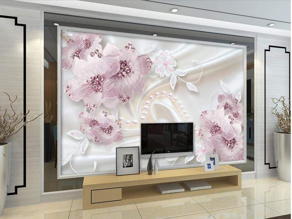Papier peint photo 3D diamant fleur luxe revêtement mural 250x175