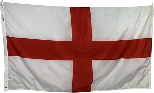 Bandera de la Cruz de San Jorge de Inglaterra  nailon para todo tipo de clima y costuras reforzadas  Fabricado en Estados Unidos