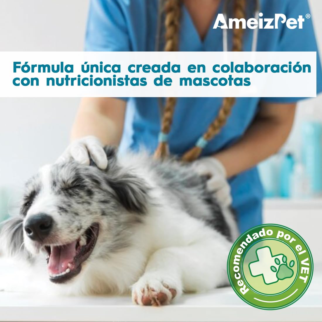 AmeizPet Pastillas Pulgas Y Garrapatas Perros, Antipulci per Cani, Pastillas para Perro Pulgas Y Garrapatas para Cachorros Y Perros Adultos, Enzimas Digestivas, 120 Chuches Caninas, 270g (9.5 Oz)
