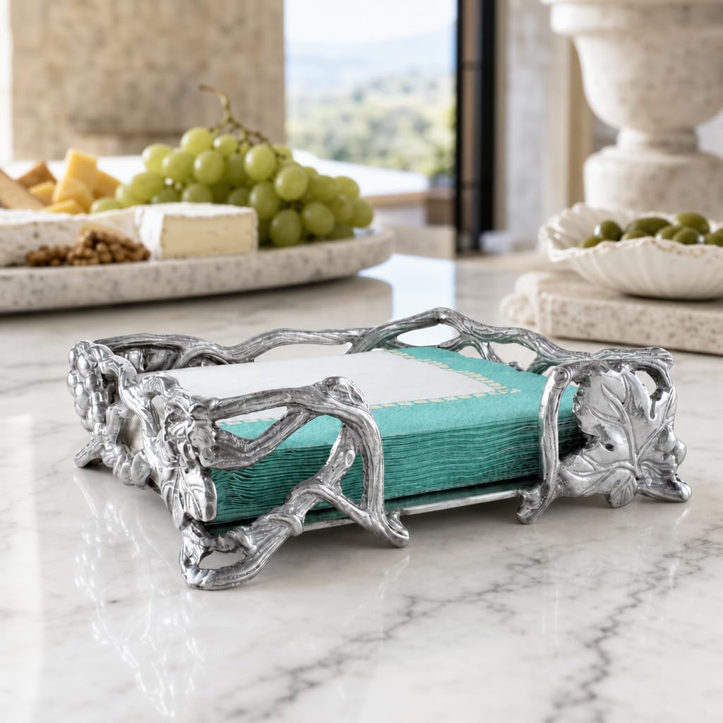 Arthur Court Serviettenhalter, Aluminium, Mediterranean, Silber