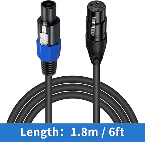 Miniatura 7 de Poyiccot Cable Speakon a XLR hembra, conector Speakon de 6 pies macho a conector XLR hembra cable de extensión de audio con bloqueo giratorio para