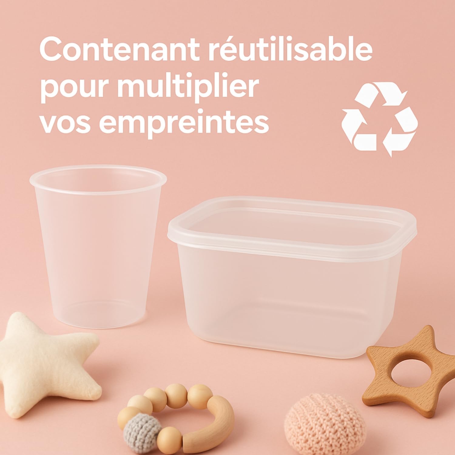 Kit de Moulage Bébé ANCRER® 4 Empreintes Mains Pieds Fille Garçon Contenants Réutilisables Cadeau Naissance