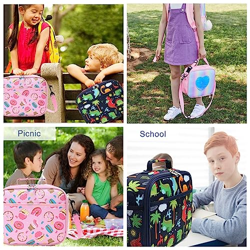 Girls Lunch Box, Kids Lunch Bag, Thermal Lunch Bag For School Camping Picnic Work Hiking Beach, Snack Candy Donut Box Toddler Lunch Box Waterproof Leakproof, Portable Cooler Lunch Box Pink #TOP3