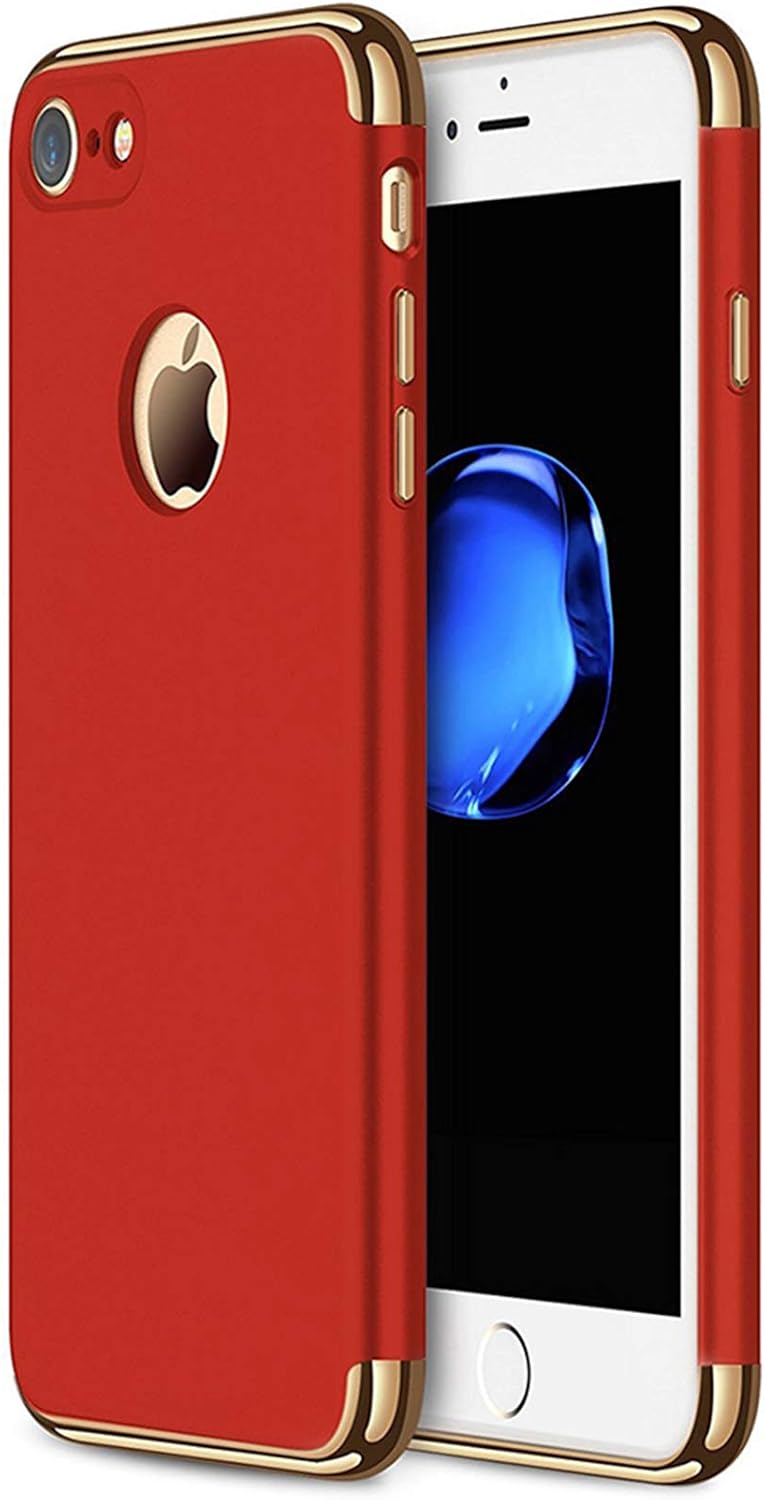 NAISU iPhone 7 Case/iPhone 8 Case, iPhone 7/8 Back Cover, Ultra Slim & Rugged Fit Shock Drop Proof Impact Resist Protective Case, 3 in 1 Hard Case for Apple iPhone 7/8 - Red