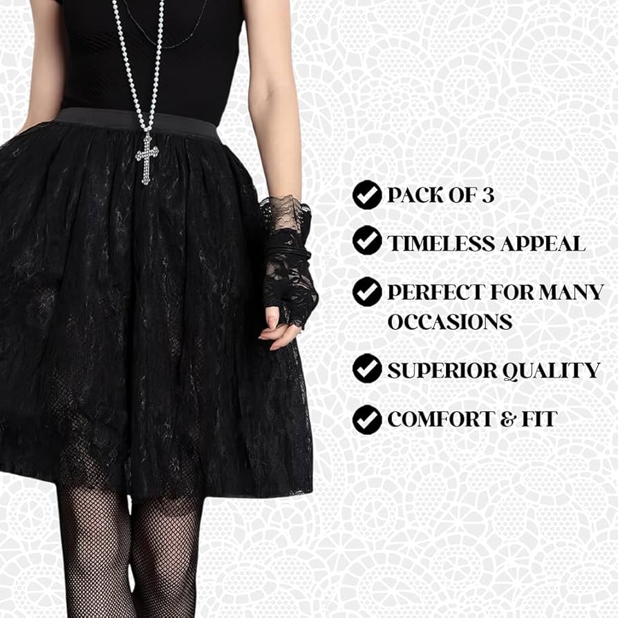 Amazon.com: Elegant Black Lace Skirts For Adult Size - Pack
