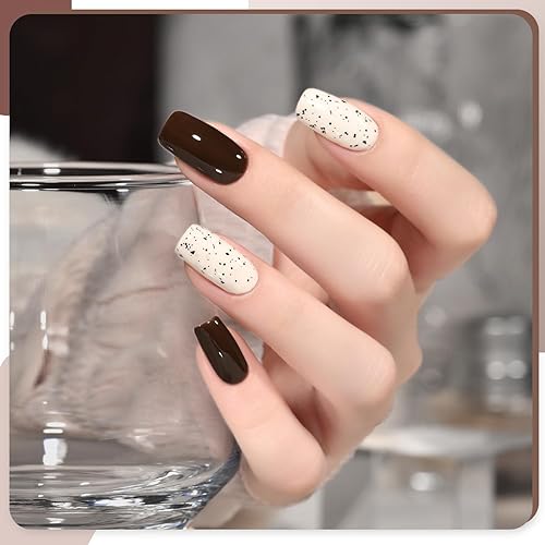 Miniatura 3 de GAOY Juego de esmaltes de uñas de gel marrón, 8 colores dorado, crema, beige, marrón, kit de esmalte de gel para salón y arte de uñas, bricolaje en