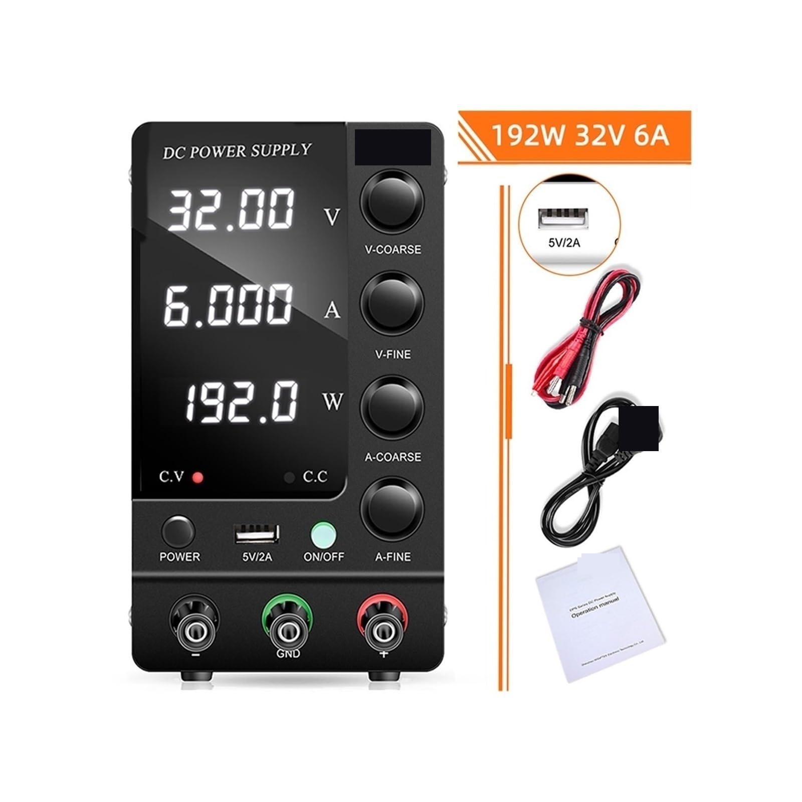 Zasilacz prądu stałego, Regulowany Cyfrowy Zasilacz Laboratoryjny Regulator Napięcia 30 V 60 5A 120 3A Naprawa AC Na DC(32V6A SPS-C3206)