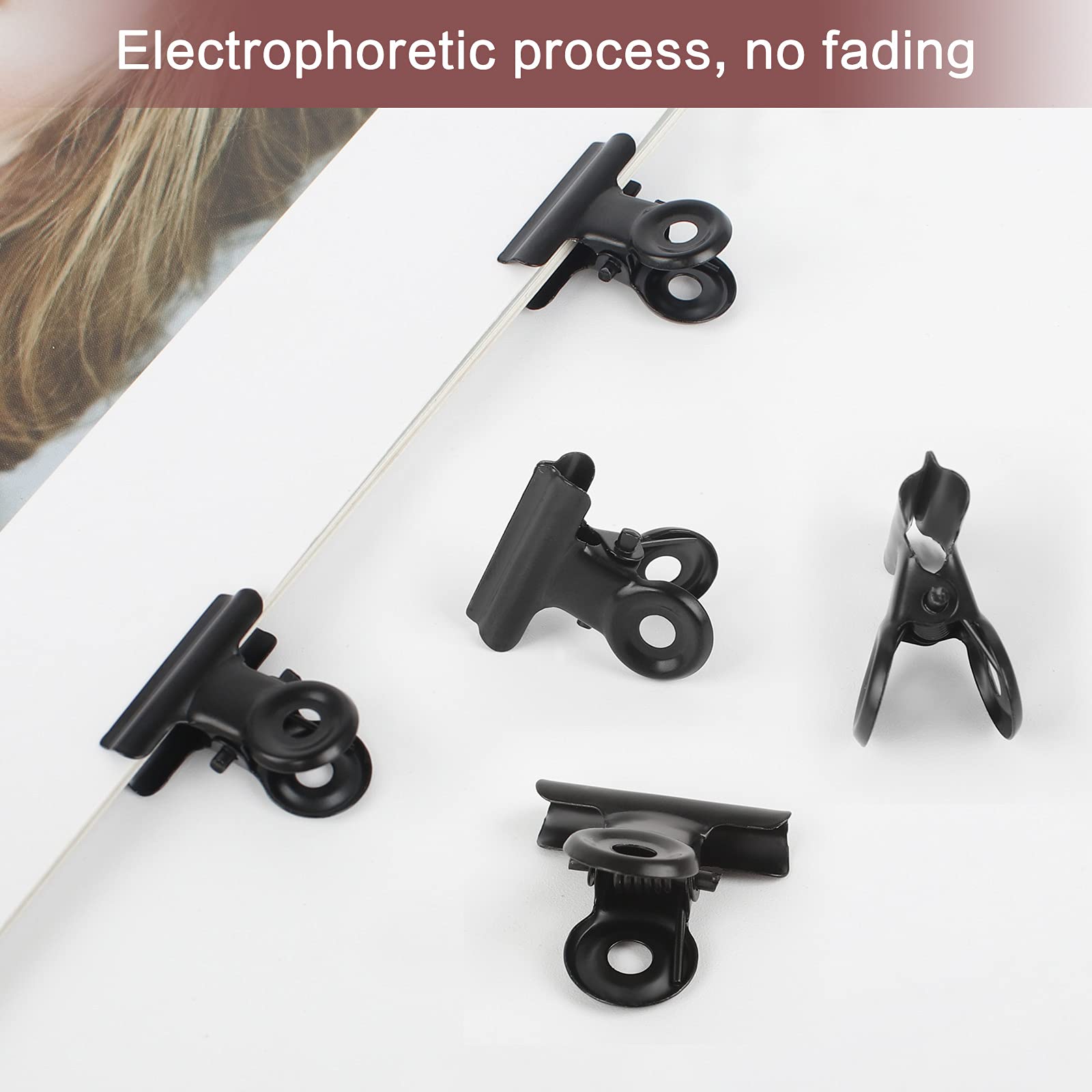 Anlising 20 Stück Metall Klammer,Schwarze Kleine Bulldog Clips,Binder