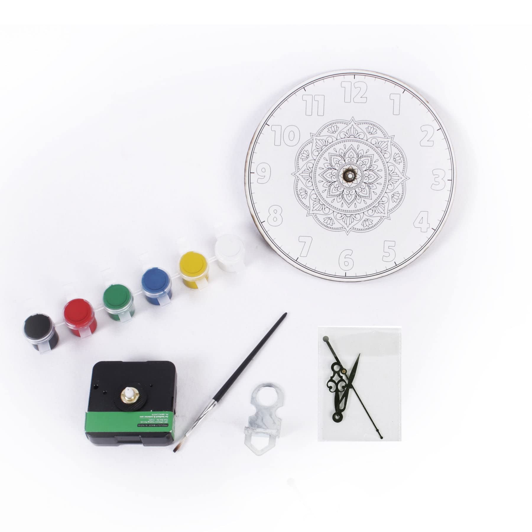Little Birdie Clock Making DIY Kit Paint & Make A Mandala 1Pack|Preprinted Clock Face with Screw|Home, Wall, Office Décor|Paint Kit-image-35