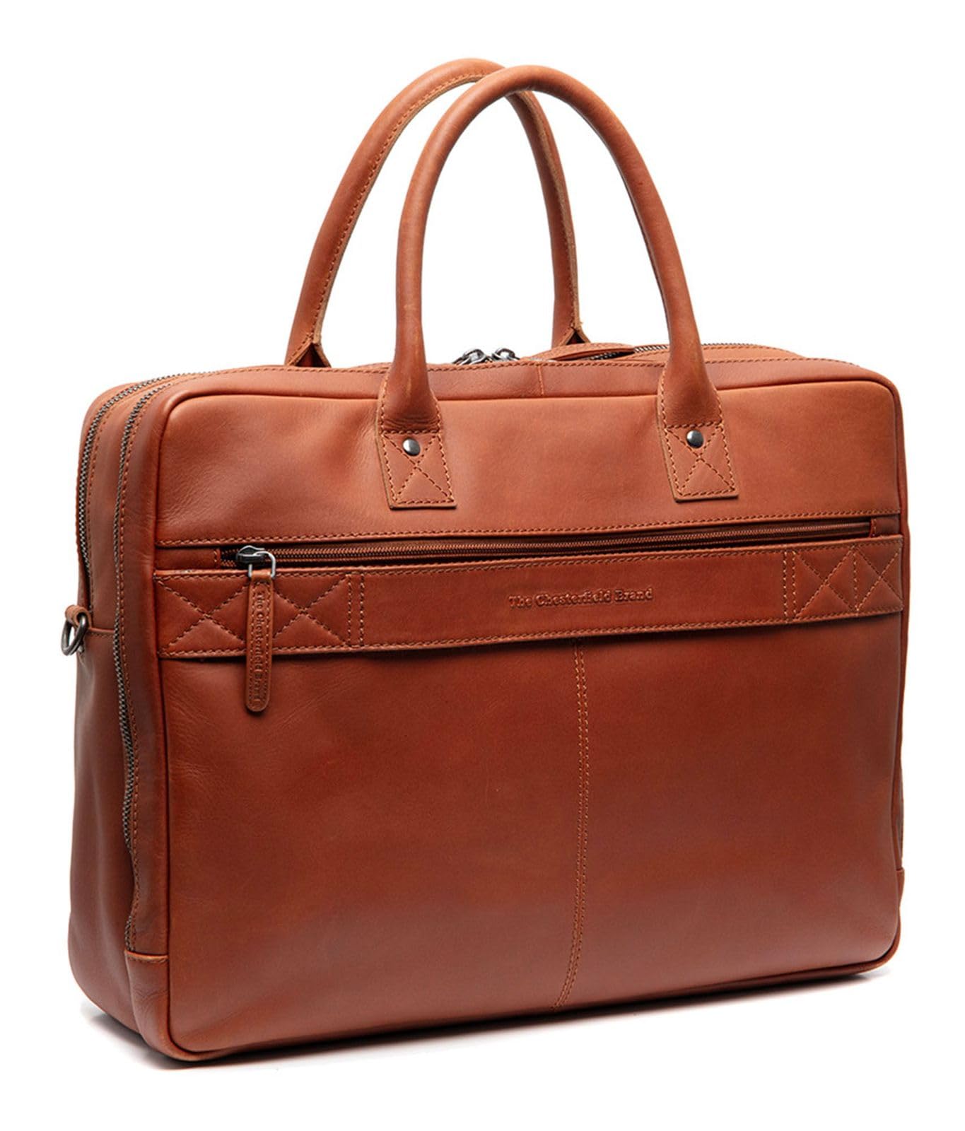 The Chesterfield Brand Pelle borsa da ufficio con scomparto per laptop Tacama Leather Laptop Bag Cognac marrone