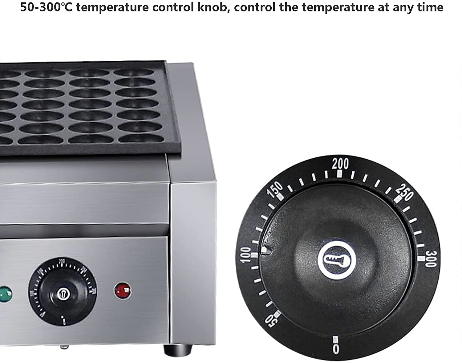 Calefacción eléctrica Máquina Takoyaki, 28 Piezas multifuncionales para fabricar Bolas de Pulpo japonés, Recubrimiento Antiadherente, Temperatura Ajustable, Acero Inoxidable, 220V