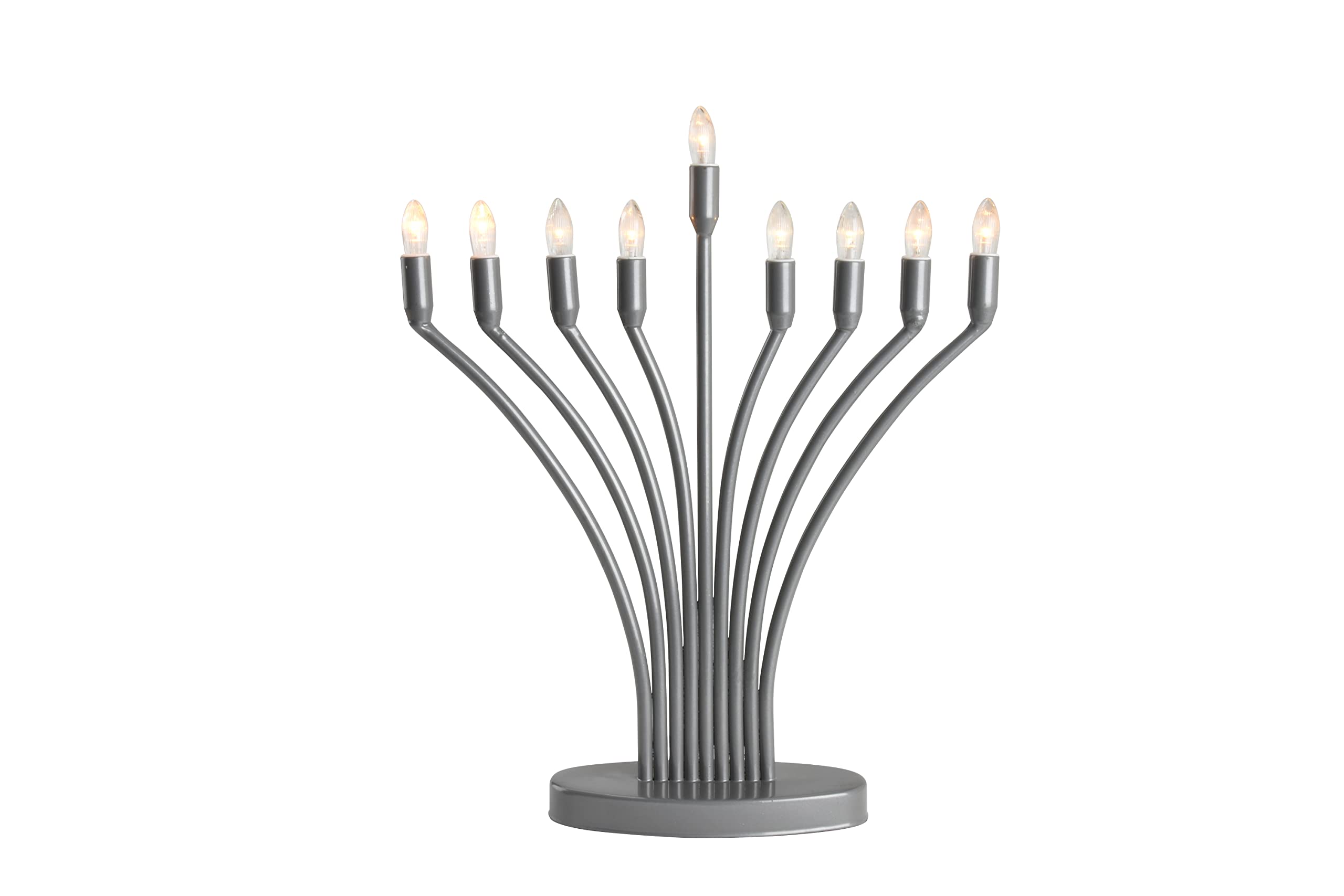Gift Mark - Modern Pewter Color Electric menorah