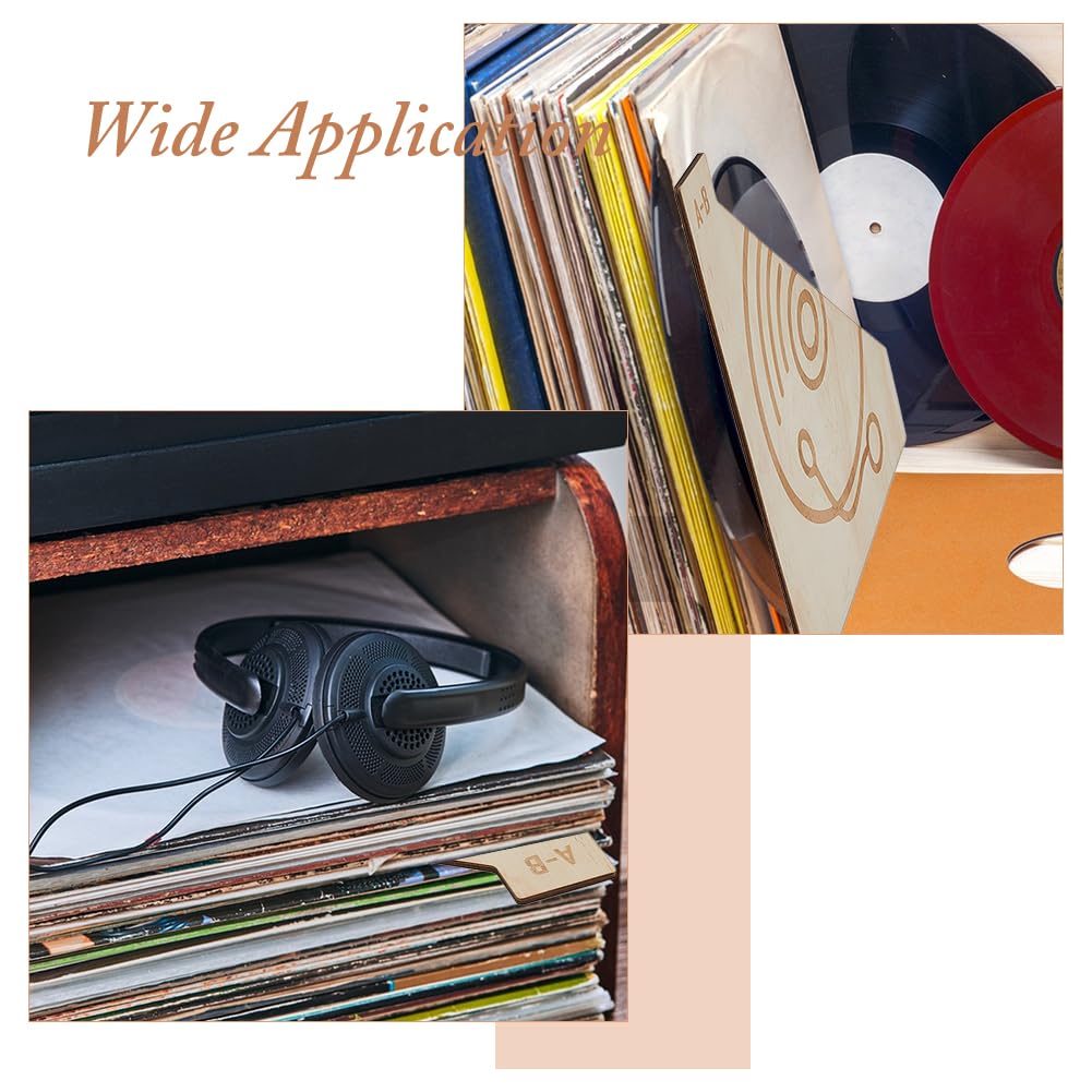 SUPERFINDINGS 1 set di 12 divisori in legno A-Z per dischi, etichette in vinile, CD, riviste e strumenti di organizzazione, divisorio a strati per scaffali espositivi