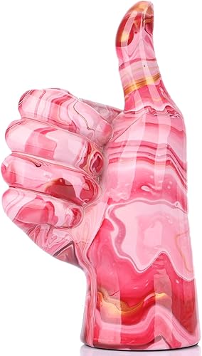 Estatuas de mano Afirmar gesto lenguaje de señas americano, mesa de señal, escultura rosa, creativa, arte moderno, figurita, decoración del hogar,