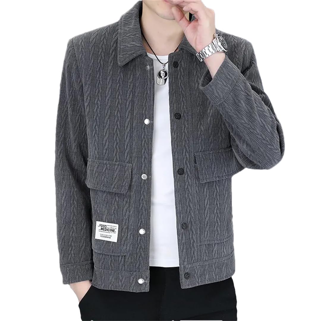 Męska wiosenna kurtka z dzianiny slim fit klapa biznesowa kurtka bomberka społeczna odzież uliczna płaszcze