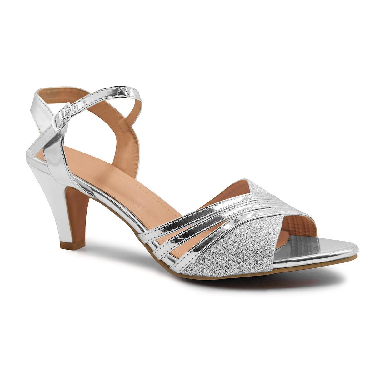 Women's Low Heel Bridal Wedding Shoes Prom Evening Party Occasion Heeled Open Toe Strappy Bridesmaid Dress Wide Fit Sandals Size