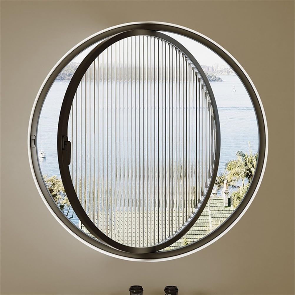Fenêtre à battant pivotante 360 en verre trempé et alu étanche pour salle de bain