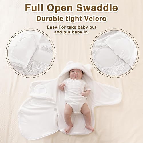Miniatura 4 de AiWMGL Manta de forro polar de invierno para bebés de 0 a 3 meses, cálida y ajustable, para recién nacidos, saco de dormir de felpa suave