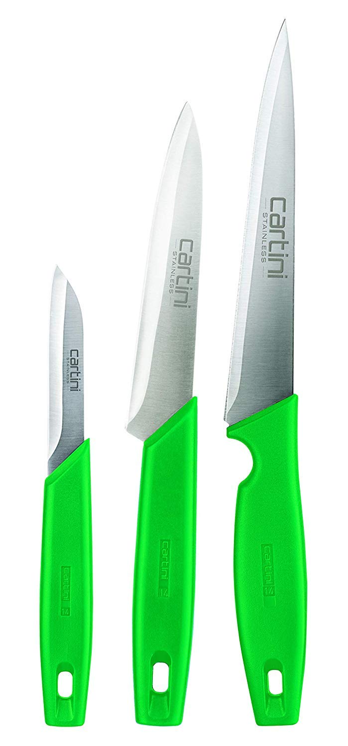 Cartini Godrej Cartini Creative Kitchen Knifes, AISI 420 J2 SS (American Iron and Steel), Green