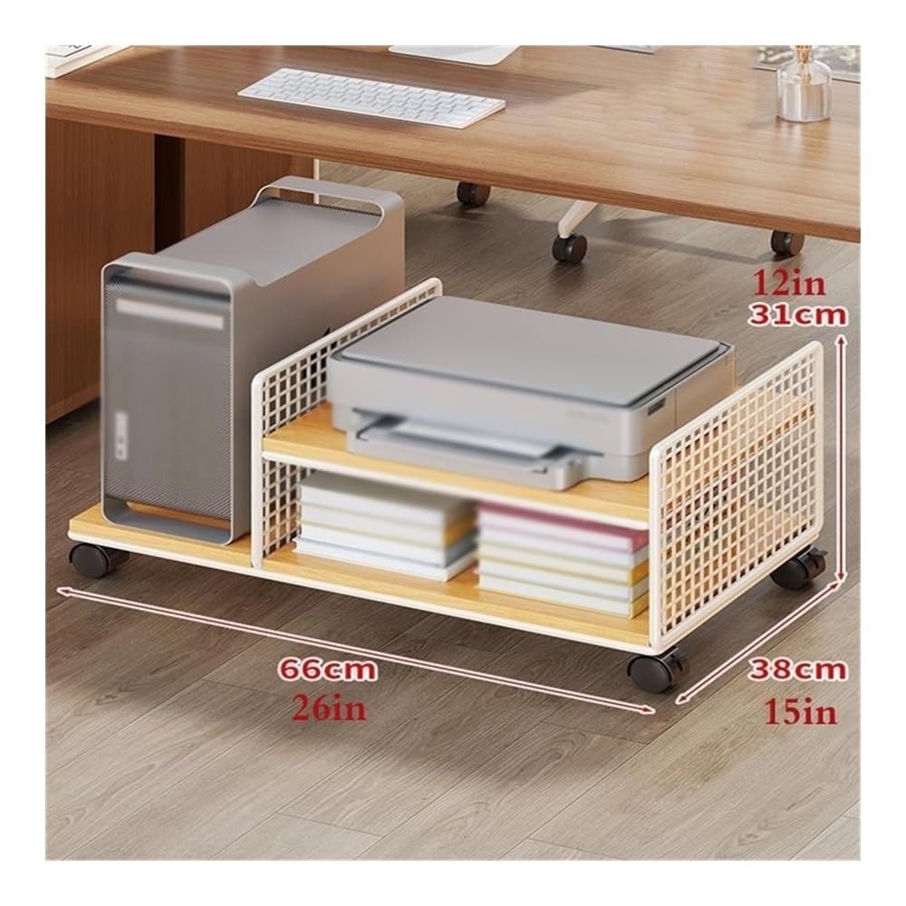 Soporte de Torre para computadora, Soporte para CPU, Estante para Impresora, Caja de Escritorio, Soporte para Carrito móvil con Ruedas con Bloqueo, Estante de Almacenamiento multif