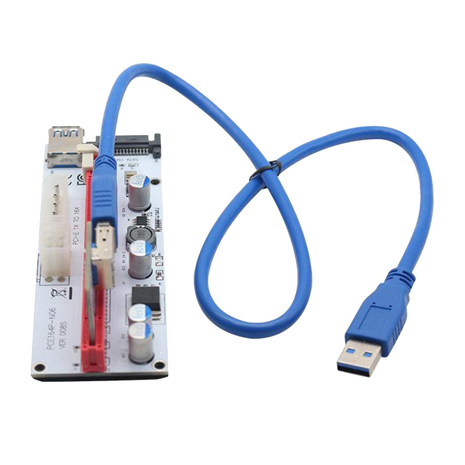 PCI E Riser Card 008s 4pin Sata 6PIN 1x to 16x Adapter Card USB3 0 Extenderother Computer Cables Computer Cables Connectors Computers Tablets-image-29