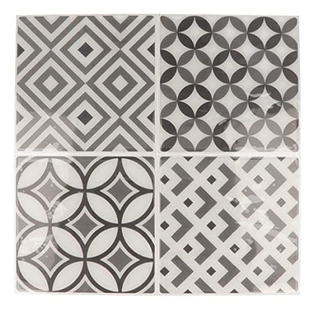 Artemio Lot de 4 Feuilles Mosaïque Plastique Multicolore 12,5 x 12,5 cm