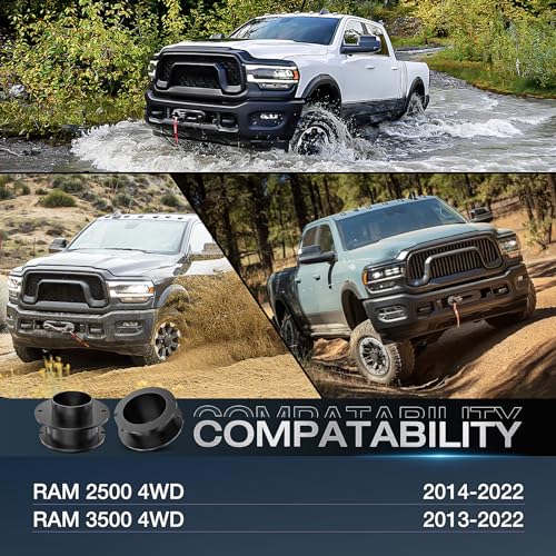 Image of Nilight 2.5 inch Front Leveling Lift Kit for 2014 2015 2016 2017 2018 2019 2020 2021 2022 2023 ram 2500 4WD 2013-2022 ram 3500 4WD Spring Spacers and Shock Extenders Lift Kits