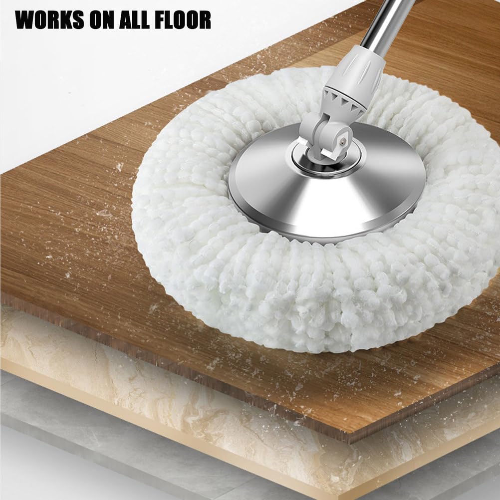 Set mocio rotante e secchio con strizzatore e cuscinetti in microfibra extra lavabili, sistema di pulizia per pavimenti in legno duro, legno, laminato e piastrelle