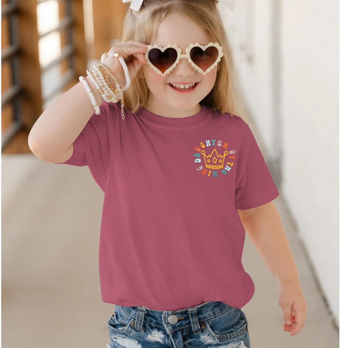 CM C&M WODRO Daughter of The King T-Shirt Toddler Baby Girl Christian Crown Graphic Shirt Short Sleeve Summer Tee Tops - Image 5