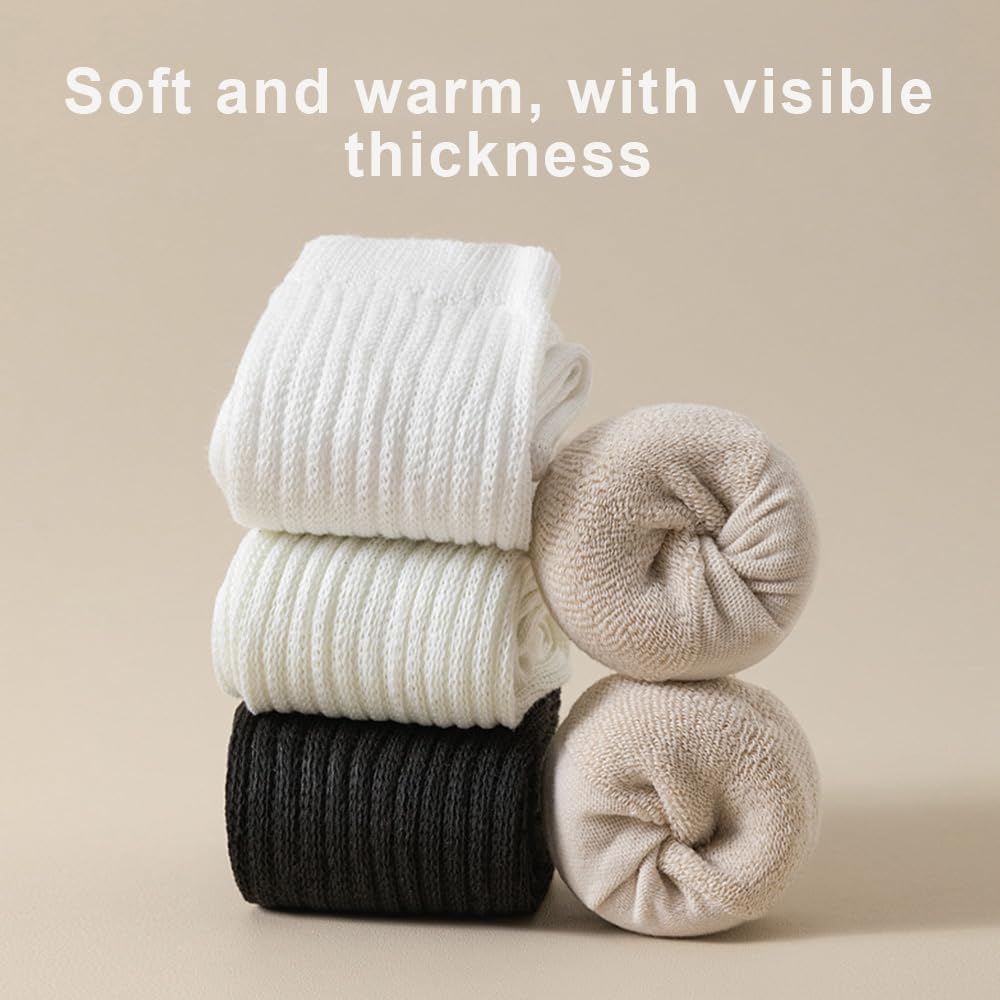 DRESHOW Slouch Socks for Women Chunky Scrunch Knee High Sock Cotton Neon Leg Warmers Extra Long Knit Slouchy Socks Size 5-11 - Image 5