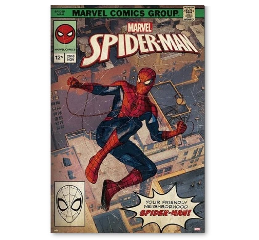 Amazon.co.jp: 映画ポスター スパイダーマン コミックブックカバー