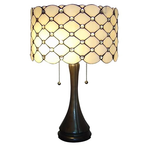 Tiffany Style Table Lamp Contemporary, Diamond Pattern Stained Glass Lamp