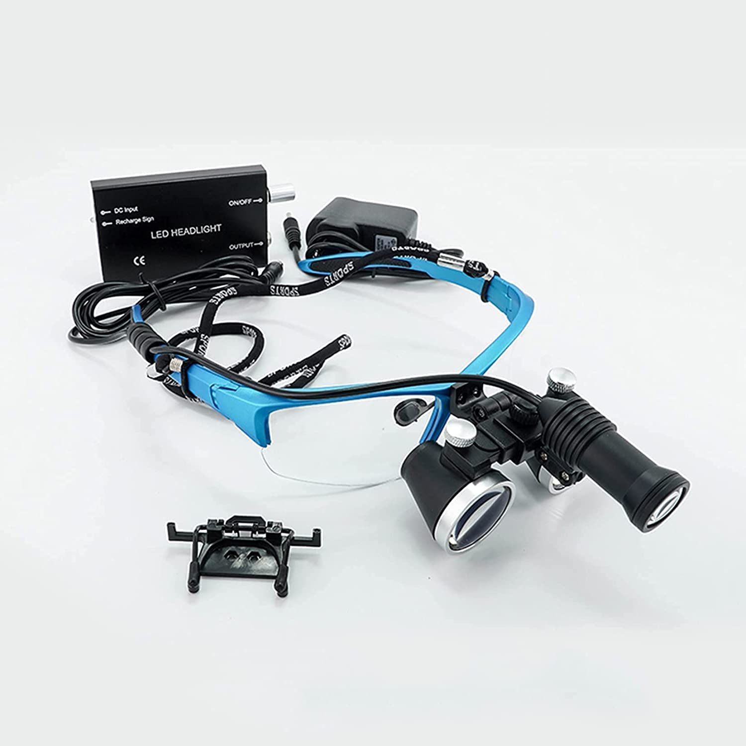 Xcc Light Dental 2.5X / 3.5X Binocular Loupes Magnifying Glasses, Surgical Dental Magnifier, Concentrating Detachable Head, Adjustable Field Of View Focus