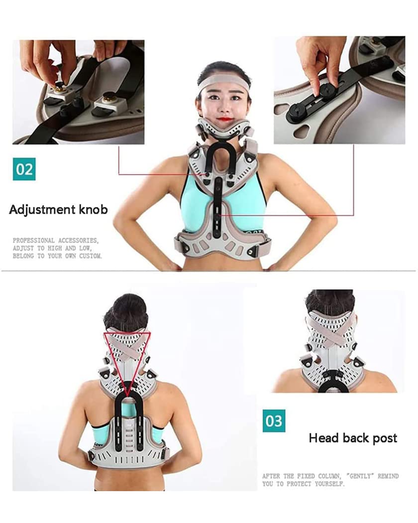 Ortesis torácica ajustable para cabeza y cuello, soporte de fijación torácica Cervical, férula de rehabilitación Cervical, soporte Lumbar en U, soporte para cuello
