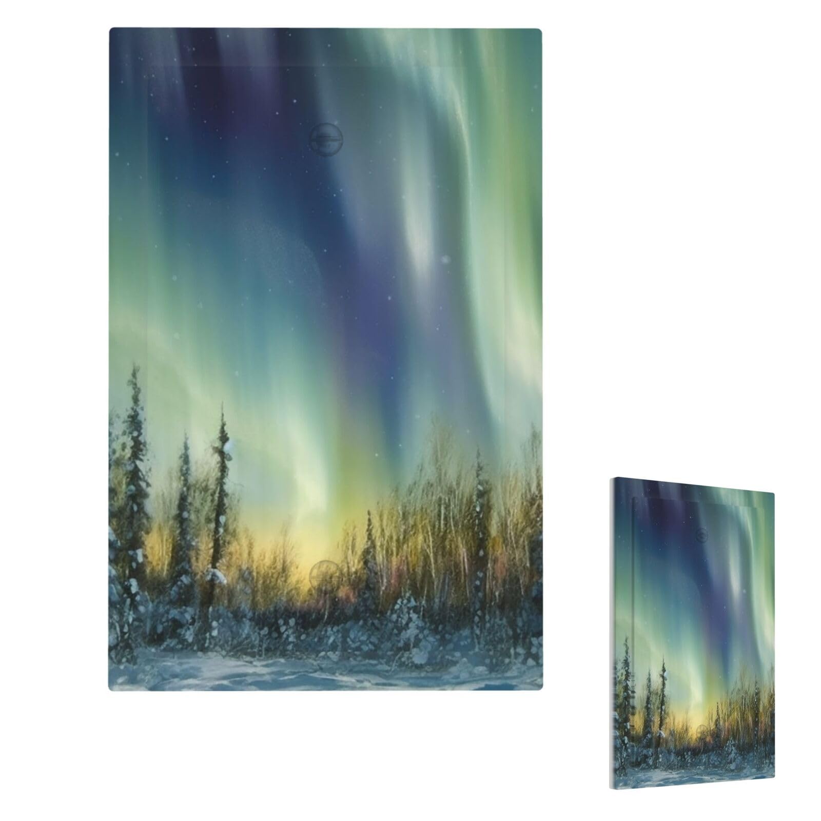 Aceprints Single Blank Aurora Wall Plate Cover Modern Decorative Light Switch Cover Unbreakable Receptacle Outlet Covers For Living Room Bedroom Decor