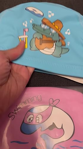 3-Pack Kids Swim Caps | Waterproof PU Caps With Cute Cartoon Patterns
