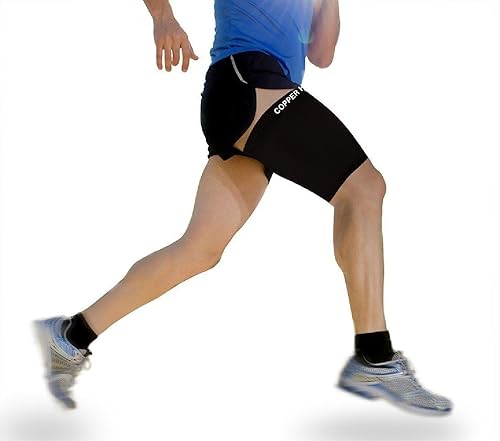 Miniatura 5 de COPPER HEAL - Manga de recuperación de compresión para muslos  Recuperarse de dolor tirado de isquiotibiales y tensión en la ingle, esguinces de