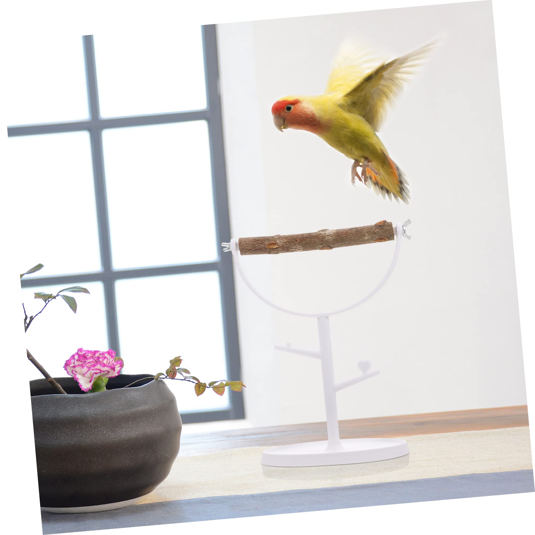 YARNOW 2 Piezas Estante de Entrenamiento Bloques para Masticar pájaros de Juego de Aves Percha Madera Colgador Madera Jaula de pájaros Juguete Percha de molienda de Aves Interior
