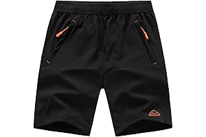 Carhartt Men's Quick Dry Performance 3 Zipper Pocket Hiking Athletic Running Shorts