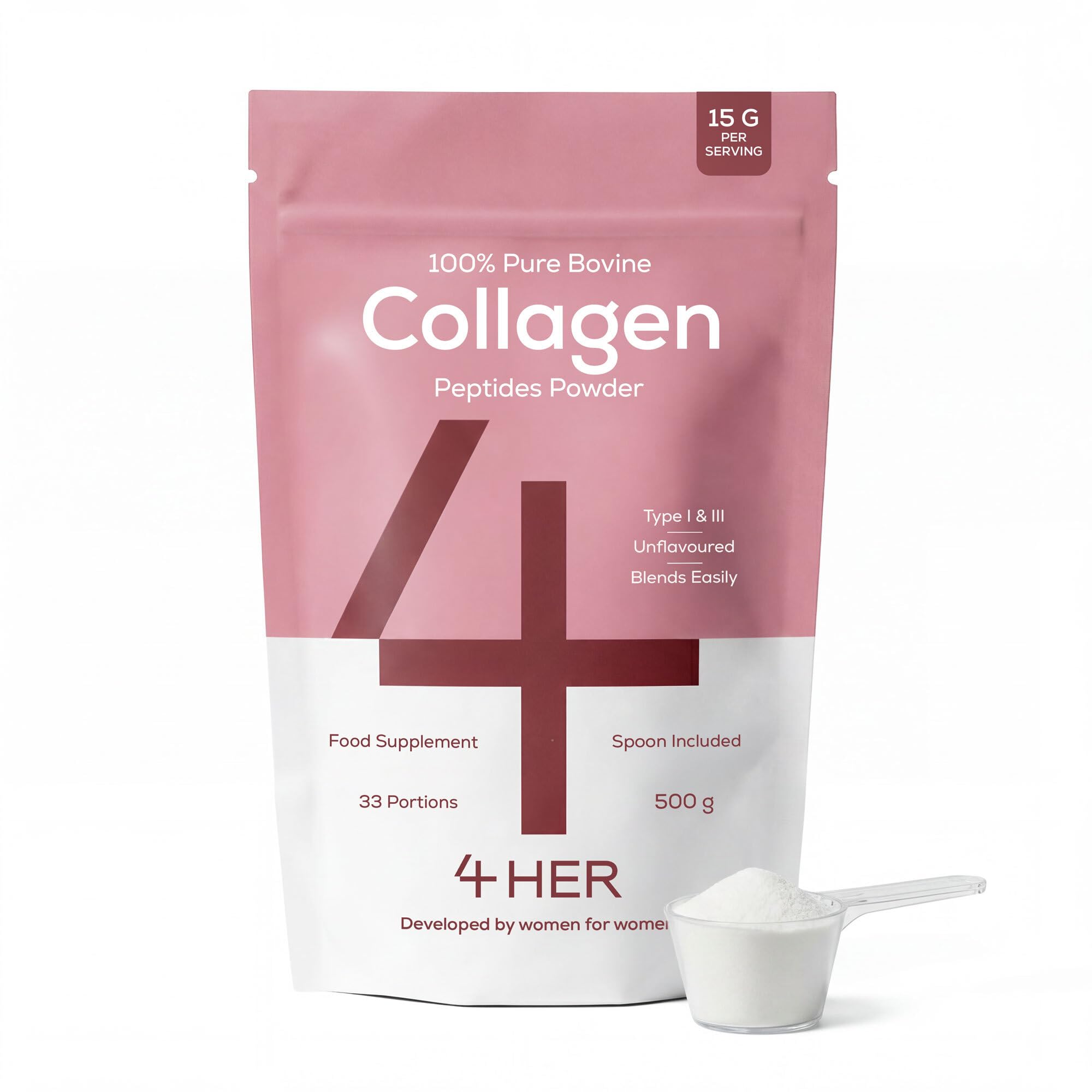 4 Him & Her 4 Her Collagen Pure 100% Pure Hydrolysed Bovine Collagen Peptides Powder 500G Lloyds Pharmacy