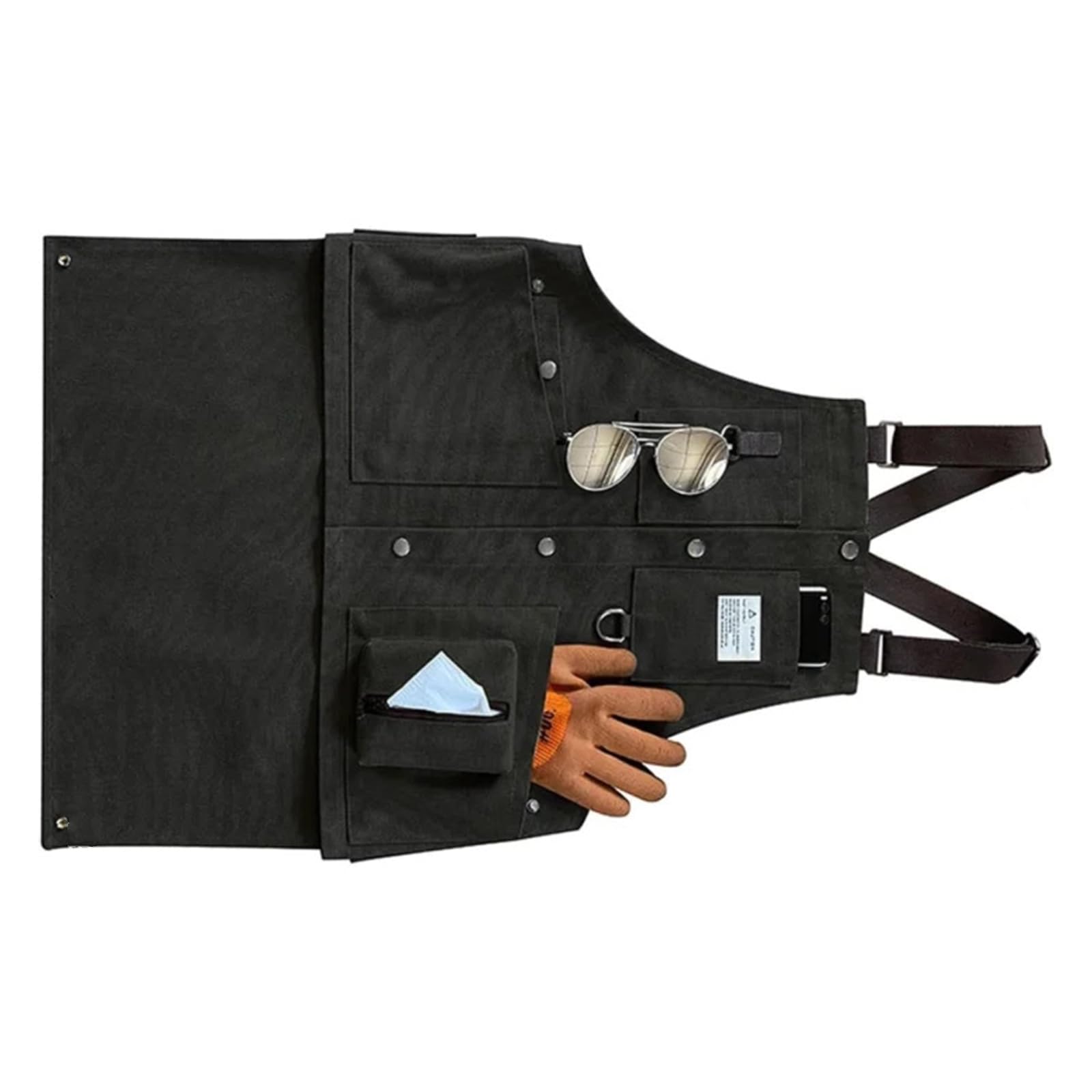 CAZSTYK Reinforced Canvas Workshop Apron with Multiple Tool Pocket for Electricians Carpenters and Craft Enthusiasts Industrial Grade Tool Apron