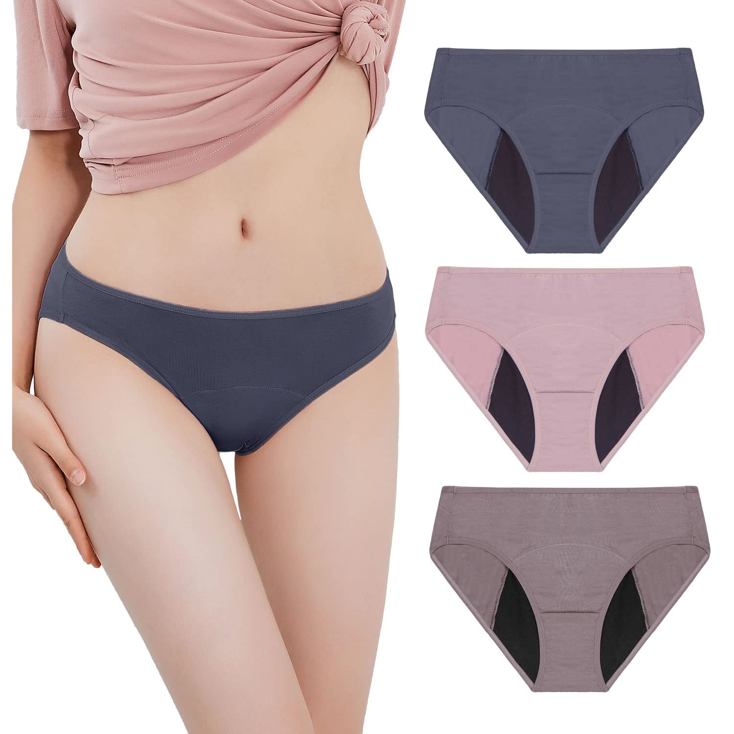 Neione Menstruatie Ondergoed Menstruele Postpartum Onderbroeken Modal Bikini Slips voor Dames Meisjes 5 Stuks Joyance XXS