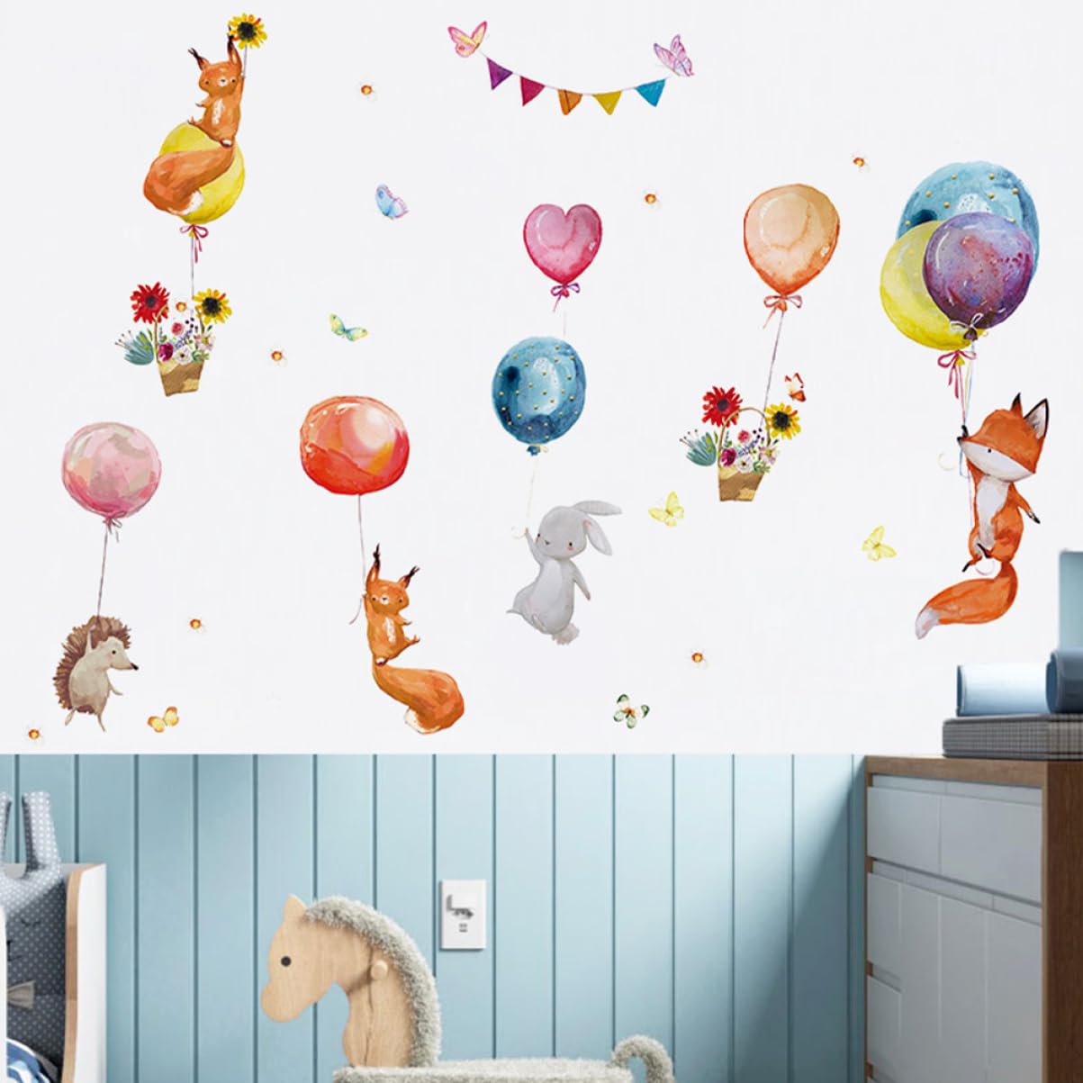 NUOBESTY 6 Juegos Pegatinas de Pared de Animales Adhesivos de Pared Decoración Infantil Habitaciones Aplicación