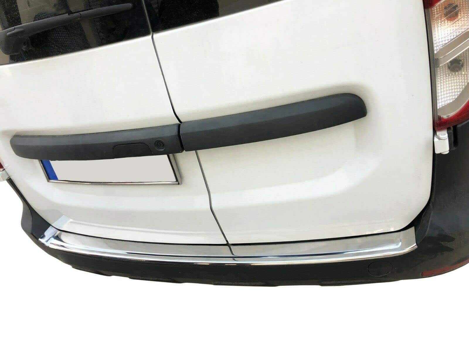 Recambo | Protector de Parachoques trasero | Compatible con Dacia Dokker | a partir de 2012 | Acero Inoxidable Cromado | Protección borde de carga