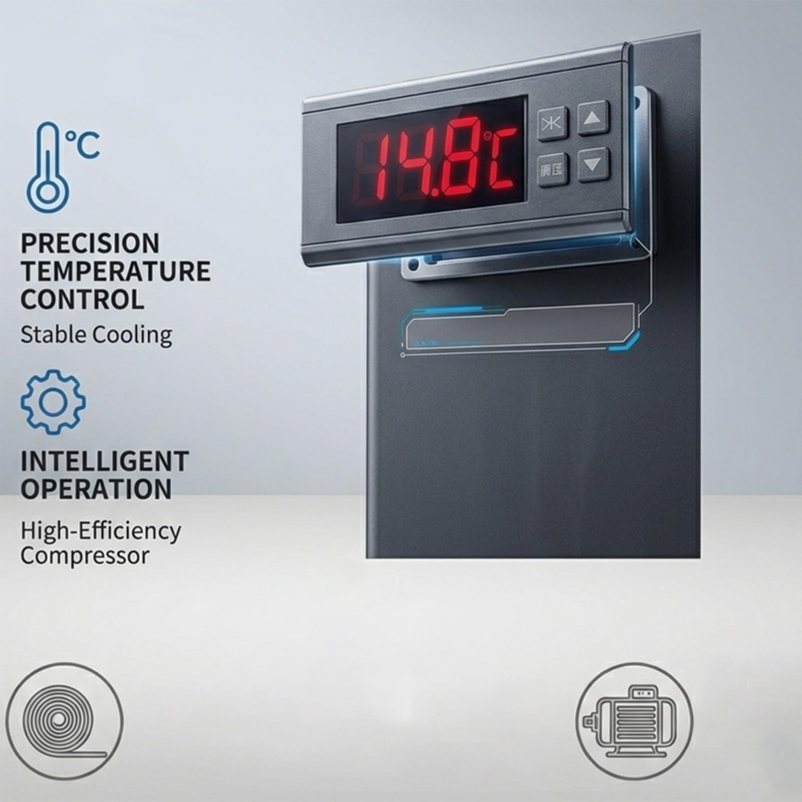 Sistema Refrigeración para Acuario 300L 1/3 HP,79 Galones Unidad Enfriamiento para Hidroponía,Axolotl,Corales,Agua Salada,Tecnología Enfriamiento,Precisión